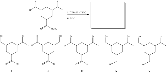 What is the most likely product of the following reaction?   A) I B) II C) III D) IV E) V