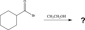 The reaction below is an example of a(n) _________ reaction,which forms a(n) _________ as a product.   A) hydrolysis, ester B) aminolysis, amide C) alcoholysis, ester D) hydrolysis, carboxylic acid E) sulfonation, ester