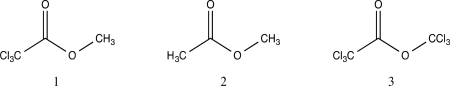 Rank the following in order of increasing reaction rate of hydrolysis.   A) 2 < 1 < 3 B) 1 < 2 < 3 C) 1 < 3 < 2 D) 3 < 1 < 2 E) 2 < 3 < 1