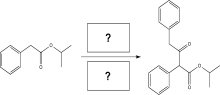 Fill in the boxes with an appropriate base and solvent to carry out the reaction below.  