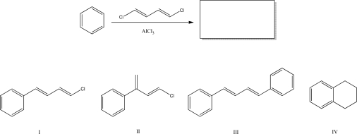 What is the product of the following reaction?   A) I B) II C) III D) IV E) No reaction will occur.