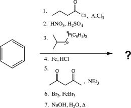 Predict the major product of the following reaction sequence.   A)    B)    C)    D)    E)   