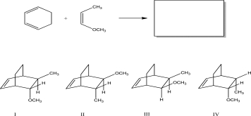Which is a major product of the following reaction?   A) I B) II C) III D) IV E) A mixture of I and II