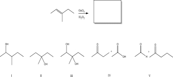 Identify the product(s) of the following reaction.   A) I B) II C) III D) IV E) V