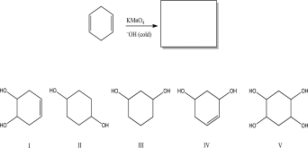What is the product of the following reaction?   A) I B) II C) III D) IV E) V