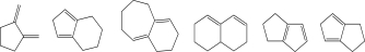 Circle the dienes that can participate in a Diels-Alder reaction with ethene.  