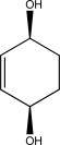 Show the diene and the dienophile required to synthesize the following molecule.  