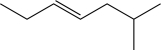 Predict the major products of homolytic C-C bond cleavage in the molecule below.   A)    B)    C)    D)    E)   