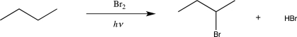 What product other than the ones shown could be formed in the radical halogenation reaction below?   A)    B)    C)    D)    E)   