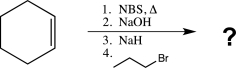 Predict the major product of the reaction sequence shown below.   A)    B)    C)    D)    E)   