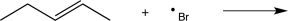 Draw two products that could be formed in the following radical addition step.  