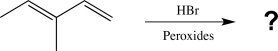 Predict the major product of the reaction below,and draw a mechanism for the radical addition step.  