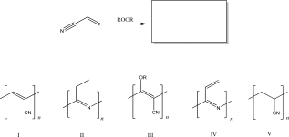 What product results when the following molecule is treated with a polymerization catalyst (ROOR) ?   A) I B) II C) III D) IV E) V