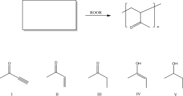 What starting material can be used to make the following polymer?   A) I B) II C) III D) IV E) V