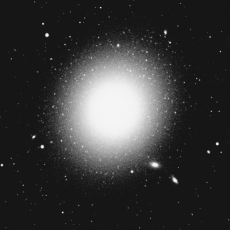 What type of galaxy is this?   A)  a giant elliptical B)  a regular spiral galaxy C)  an irregular galaxy D)  a barred spiral E)  a dwarf elliptical
