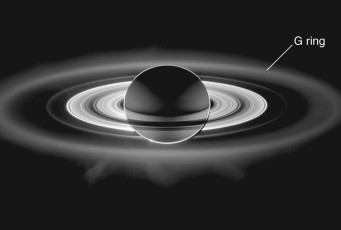 Saturn's G ring, as shown in the figure below, is known as:   A)  a ringlet B)  an arclet C)  a diffuse ring D)  a spoke E)  a crepe ring