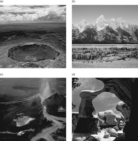   Figure 1 -Which picture in Figure 1 is an example of impacts occurring on Earth? A)  A B)  B C)  C D)  D