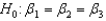 In testing the significance of a multiple regression model with three independent variables, the null hypothesis is   .