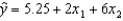 A multiple regression model has the form:   . As x<sub>2</sub> increases by one unit, holding x<sub>1</sub> constant, then the value of y will increase by: A)  7.25 units B)  6 units on average C)  2 units D)  None of these choices