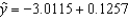 Use the regression equation   to determine the predicted values of y.