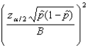 The formula   is used to find the sample size needed to estimate a population proportion. In this formula, B represents the ____________________ on the error of estimation.