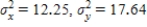 If X and Y are two variables with   ,and COV(X,Y)= 11.76,then the coefficient of correlation ρ = 0.8.