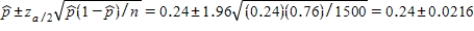   LCL = 0.2184,and UCL = 0.2616.