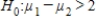 In testing for differences between the means of two independent populations the null hypothesis is: A)    B)    C)    D)   