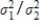 When comparing two population variances,we use the ratio   rather than the difference   .