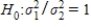 When the necessary conditions are met,a two-tail test is being conducted at α = .05 to test   .The two sample variances are   and   ,and the sample sizes are n<sub>1</sub> = 25 and n<sub>2</sub> = 25.The calculated value of the test statistic will be F = 2.