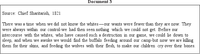DBQ Directions Directions: These questions are based on the accompanying documents.The documents have been edited for the purpose of this exercise. In your response you should do the following: •State a relevant thesis that directly addresses all parts of the question. •Support the thesis or a relevant argument with evidence from all,or all but one,of the documents. •Incorporate analysis of all,or all but one,of the documents into your argument. •Focus your analysis of each document on at least one of the following: intended audience,purpose,historical context,and/or point of view. •Support your argument with analysis of historical examples outside the documents. •Connect historical phenomena relevant to your argument to broader events or processes. •Synthesize the elements above into a persuasive essay that extends your argument,connects it to a different historical context,or accounts for contradictory evidence on the topic. Analyze the changes and continuities of the United States government's policy toward Native Americans from 1810 to 1840.              <div style=padding-top: 35px> 