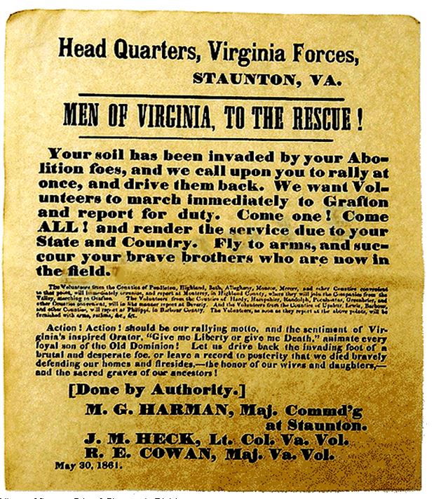 <strong>The following questions refer to the poster below.   One major factor that would expand Virginia's need for posters like this one was</strong> A) the popularity of President Lincoln. B) the growth of the Confederate economy. C) the effect of the Emancipation Proclamation. D) the Union's military leadership. <div style=padding-top: 35px> 