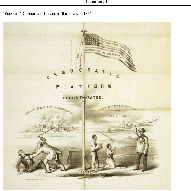 Directions: These questions are based on the accompanying documents.The documents have been edited for the purpose of this exercise. In your response you should do the following: •State a relevant thesis that directly addresses all parts of the question. •Support the thesis or a relevant argument with evidence from all,or all but one,of the documents. •Incorporate analysis of all,or all but one,of the documents into your argument. •Focus your analysis of each document on at least one of the following: intended audience,purpose,historical context,and/or point of view. •Support your argument with analysis of historical examples outside the documents. •Connect historical phenomena relevant to your argument to broader events or processes. •Synthesize the elements above into a persuasive essay that extends your argument,connects it to a different historical context,or accounts for contradictory evidence on the topic. To what extent did the events following the Mexican-American War lead to increasing sectionalism and eventually the Civil War?              <div style=padding-top: 35px> 