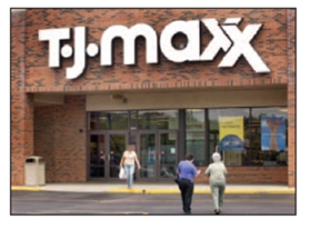 FIGURE 14-6   -T.J.Maxx (see Figure 14-6 above)  uses a(n)  __________ pricing practice. A) markdown B) maintained markup C) gross margin D) manufactured suggested retail E) off-price retail