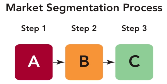 FIGURE 9-1   -Cell  A  in Figure 9-1 represents which stage of the market segmentation process? A) link needs to actions B) identify market needs C) establish a marketing protocol D) execute marketing program actions E) segment and select the target markets