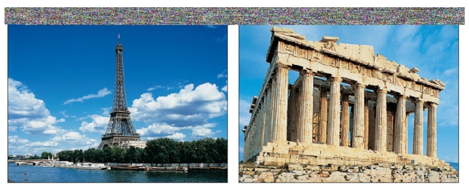 FIGURE 7-4   -The Eiffel Tower in France and the Parthenon in Greece shown above in Figure 7-4, evoke strong feelings from consumers within these respective countries.As a result, marketers must be mindful in accessing the meaning of these __________ to consumers of a specific country. A) symbols B) secret codes C) back translations D) semantic symbolisms E) linguistic exchanges