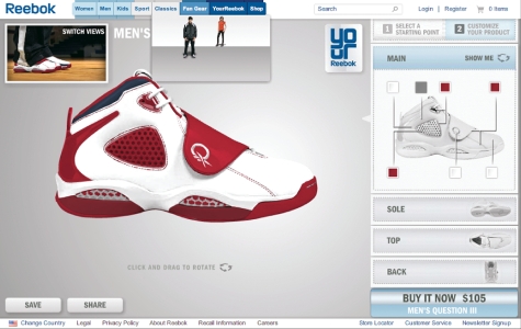   -The Reebok website image above is an example of how the firm has effectively used __________ technology to allow its customers to customize their athletic shoes. A) wiki B) social media C) choiceboard D) cookie E) collaborative filter