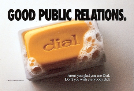   -The Dial soap ad shown above is an example of which type of advertising? A) fear appeal B) competitive C) pioneering D) institutional E) reinforcement