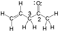 The C<sub>2</sub>-C<sub>3</sub> bond in the following compound results from the overlap of which orbitals?   A)  sp-sp<sup>2</sup> B)  sp-sp<sup>3</sup> C)  sp<sup>2</sup>-sp<sup>2</sup> D)  sp<sup>2</sup>-sp<sup>3</sup> E)  sp<sup>3</sup>-sp<sup>2</sup>