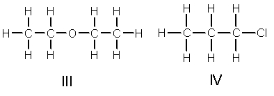 Which of the following compounds is most soluble in water?     A)  I B)  II C)  III D)  IV E)  II and III