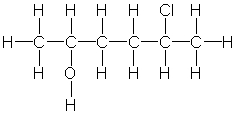 Which of the following is the correct condensed structure for the following compound?   A)  CH<sub>3</sub>CHOHCH<sub>2</sub>CHClCH<sub>3</sub> B)  CH<sub>3</sub>CHOH(CH<sub>2</sub>) <sub>2</sub>CHClCH<sub>3</sub> C)  (CH<sub>3</sub>) <sub>2</sub>CHOHCH<sub>2</sub>CH<sub>2</sub>Cl D)  HOCH<sub>3</sub>CHCH<sub>2</sub>CH<sub>2</sub>CH<sub>3</sub>CHCl E)  CH<sub>3</sub>C<sub>2</sub>H<sub>4</sub>CH<sub>3</sub>OHCl