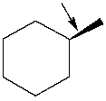 The indicated bond in the following compound is_____ of the paper.   A)  in the plane B)  out of the plane C)  behind the plane D)  None of these