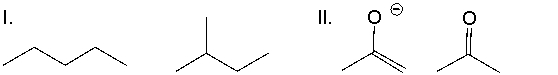 Which of the following pairs are resonance structures of each other?     A)  I B)  II C)  III D)  IV E)  None of these