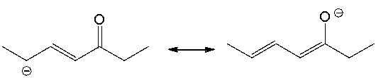 Draw the curved arrow(s) for converting the first resonance structure into the second resonance structure.  
