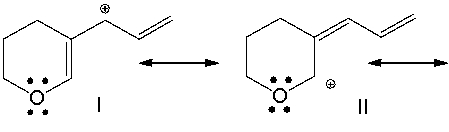 Which of the following is/are the most significant resonance structure(s) ?     A)  I B)  II C)  III D)  I and II E)  I and IV