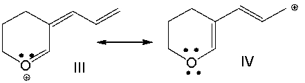 Which of the following is/are the most significant resonance structure(s) ?     A)  I B)  II C)  III D)  I and II E)  I and IV