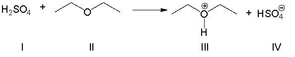 For the following reaction, which reactant functions as a base?   A)  I B)  II C)  III D)  IV E)  none of the above