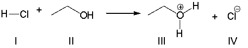 For the following reaction, which reactant functions as a base?   A)  I B)  II C)  III D)  IV E)  none of the above