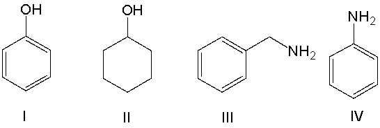 Which of the following compounds is most basic?   A)  I B)  II C)  III D)  IV E)  All of these