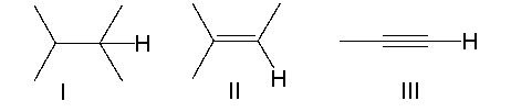 Which compound has the most acidic proton?   A)  I B)  II C)  III